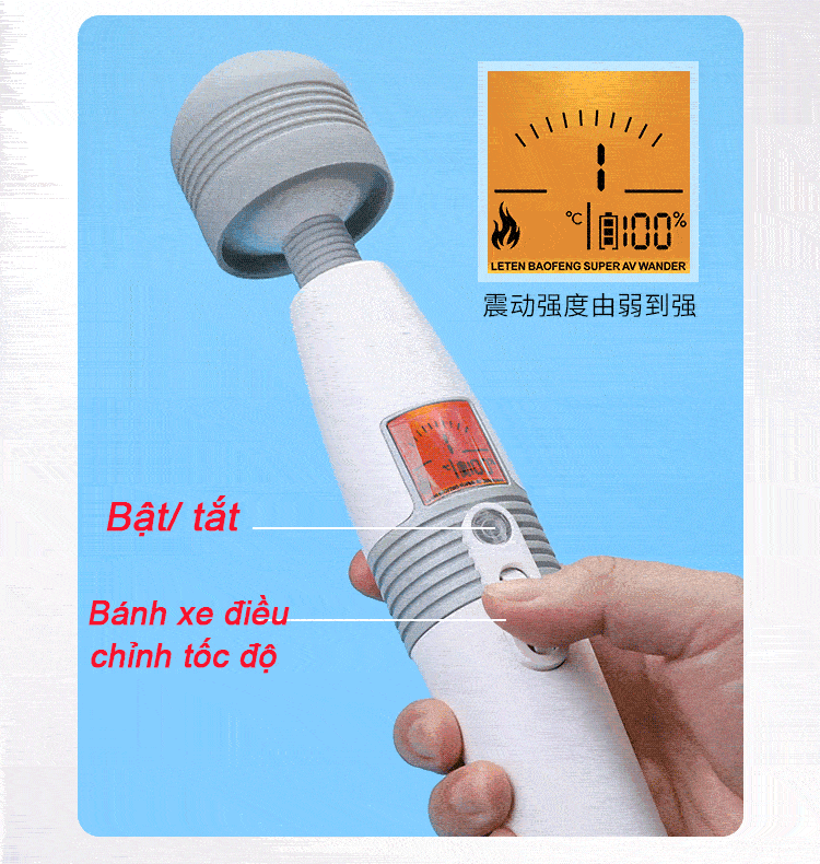 Chày rung cao cấp Leten LCD xứng đáng là công cụ hỗ trợ đắc lực cho bạn và người ấy trong chốn phòng the.