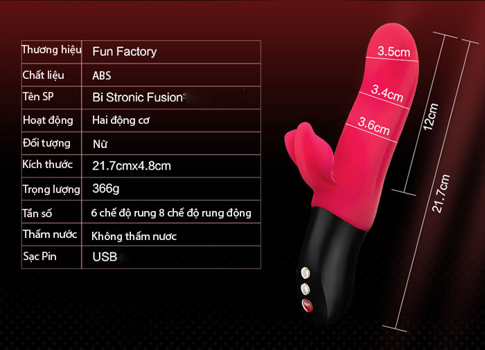 Dương vật giả Fun Factory Đức pin sạc