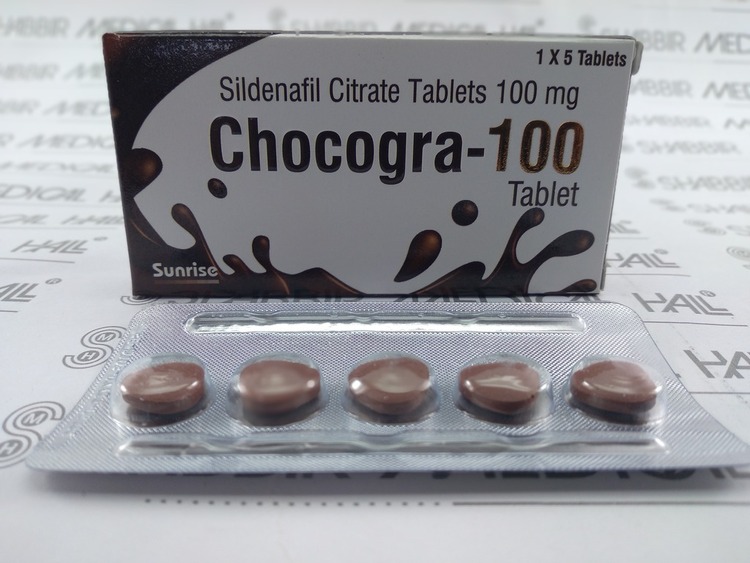 chocogra 100mg chewable tablets vỉ 5 viên chính hãng