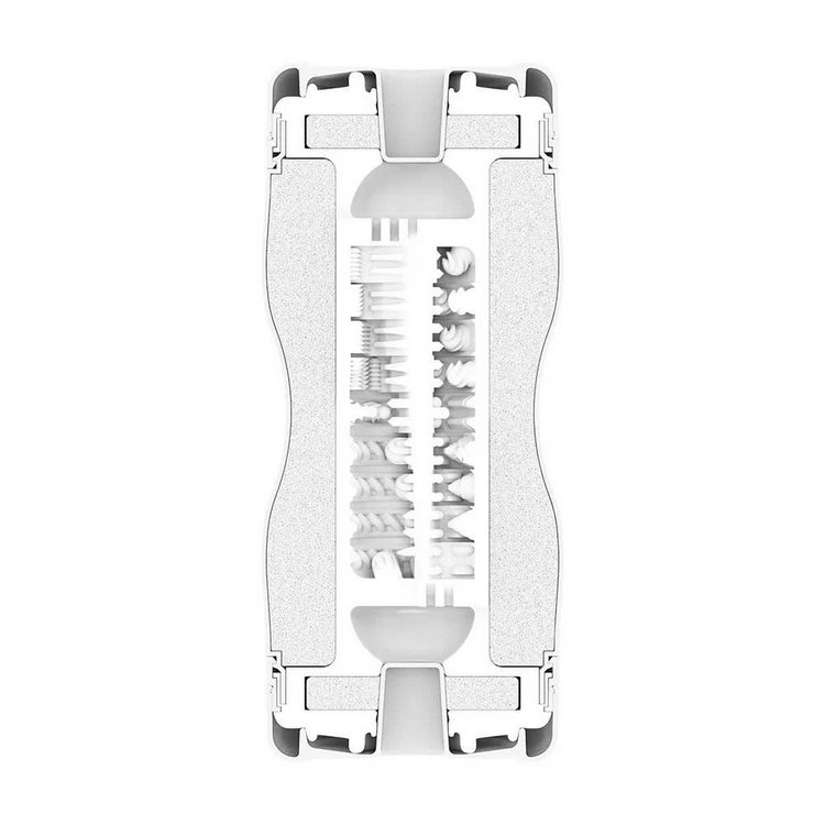 Cấu tạo bên trong hai mặt của Tenga Double Hole Cup với độ siết và độ mềm riêng biệt.