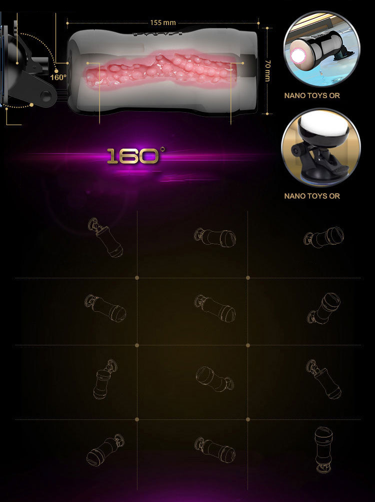 Ruột silicone 3D của Nano Original Real đen với gân và bi nổi tăng ma sát mạnh