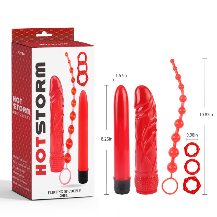 Kích thước bộ sextoy Hot Storm cho cặp đôi phù hợp với người tập chơi