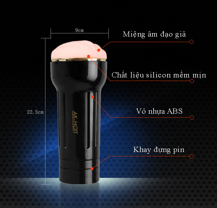 Cốc thủ dâm AK-Hot siêu rung chất liệu silicon cao cấp