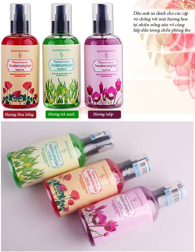Dầu massage Quanshuang 200ml mượt nhẹ, an toàn cho da