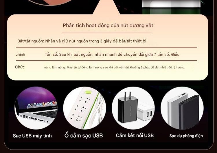 Bật /tắt giữ nút nguồn 3s trên sản phẩm . sử dụng trực tiếp trên sản hoặc qua điều khiển xa