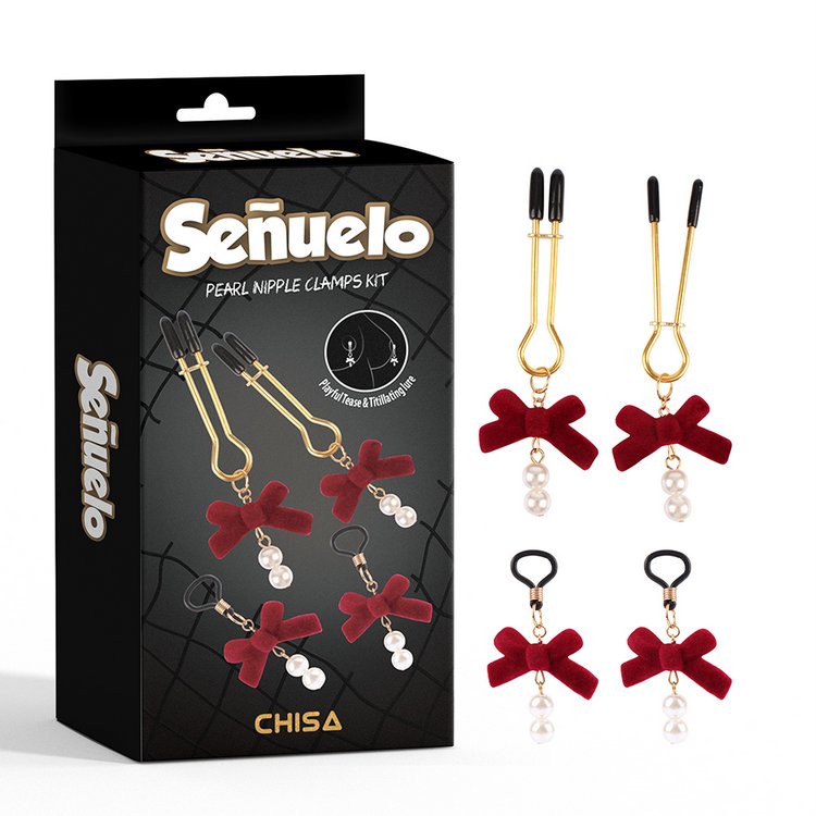 Kẹp vú kích thích đầu ti Chisa Senuelo Pearl gồm 2 bộ