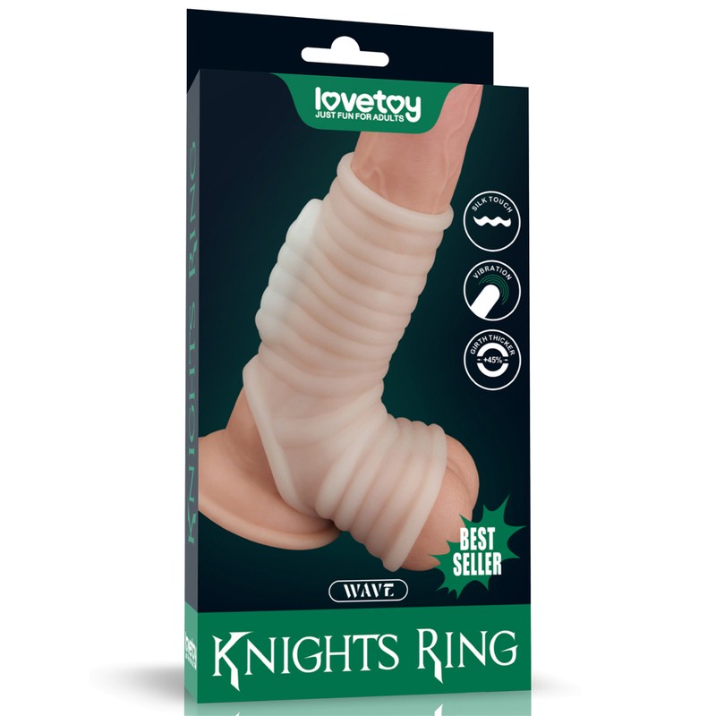 Khúc đôn silicon LoveToy Knights Ring mẫu 2 tròng bìu rung kéo dài thời gian