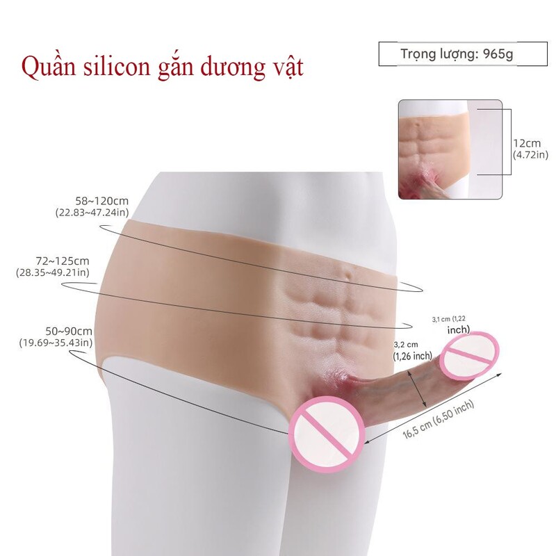 Kích thước quần silicon gắn dương vật Yue Ya