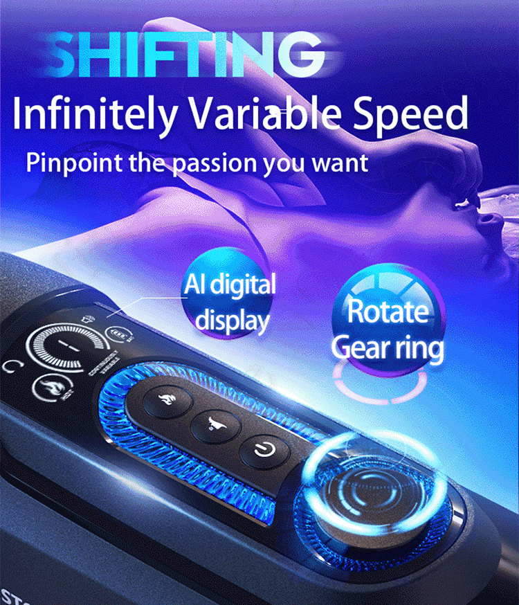 Bộ Điều khiển liền thân với màn hình LCD xuất hiện báo chế độ và cường độ hoạt động của Piston. Núm xoay cường độ giúp tốc độ thay đổi tạo nhiều khoái cảm hơn trong lúc làm tình.