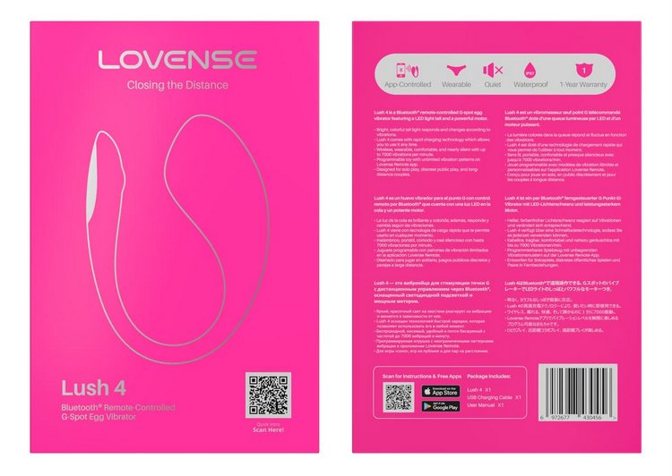 Lovense Lush 4 - Trứng Rung Tình Yêu Cao Cấp, Kết Nối App & Sạc Nhanh