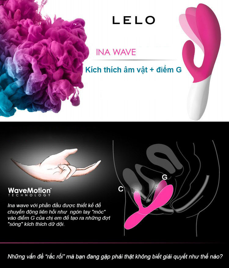 Máy massage Lelo Ina Wave hai đầu rung ngoáy massage điểm G cao cấp
