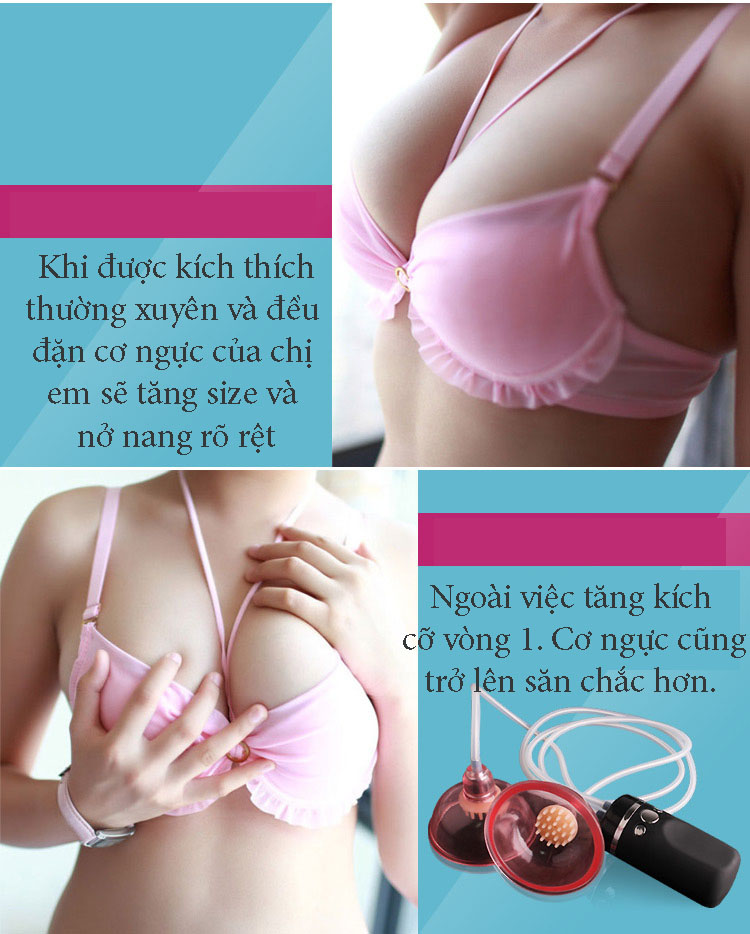 Miếng chụp ngực 9.2cm x 6.2cm của máy massage nhũ hoa, chất liệu TPR silicone y tế an toàn.