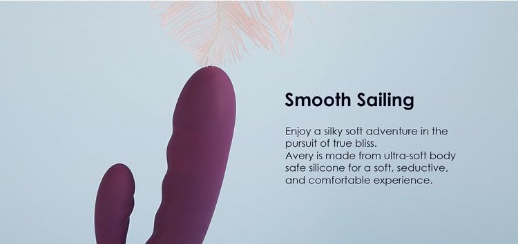 Cận cảnh hai đầu rung của Svakom Avery – thiết kế mềm mại, thanh lịch.