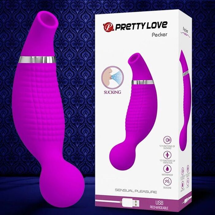 máy rung hút Prettylove Pecker silicone mềm mại cao cấp cho nữ