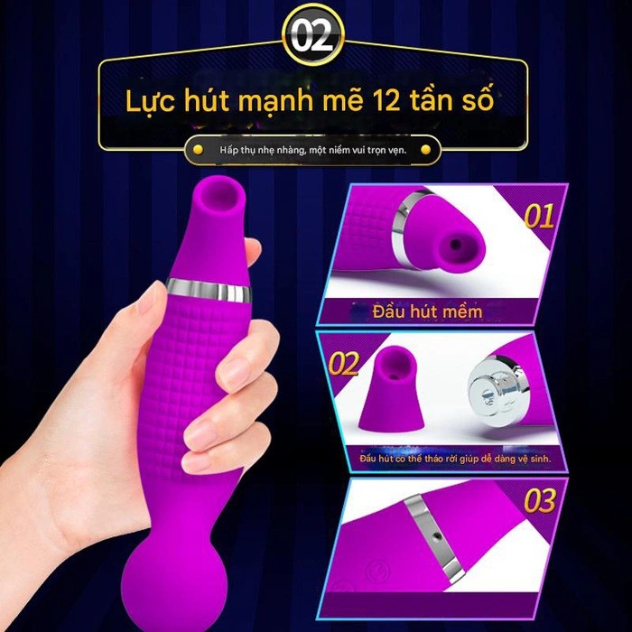 sextoy nữ Prettylove Pecker rung hút mạnh với 2 động cơ độc lập