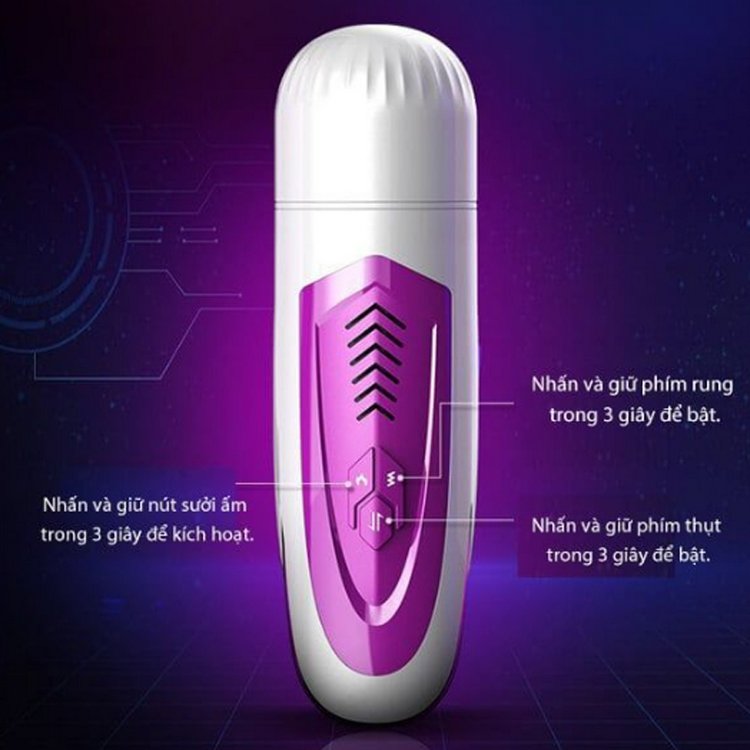 Máy thủ dâm thông minh Faradi FF95 tự động co giãn rung mạnh, thiết kế hiện đại màu đen bạc sang trọng