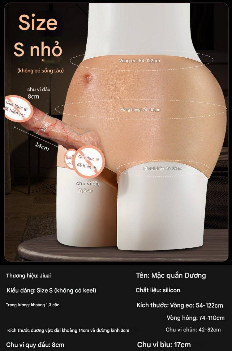 Quần silicon gắn dương vật 3cm nhỏ đẹp