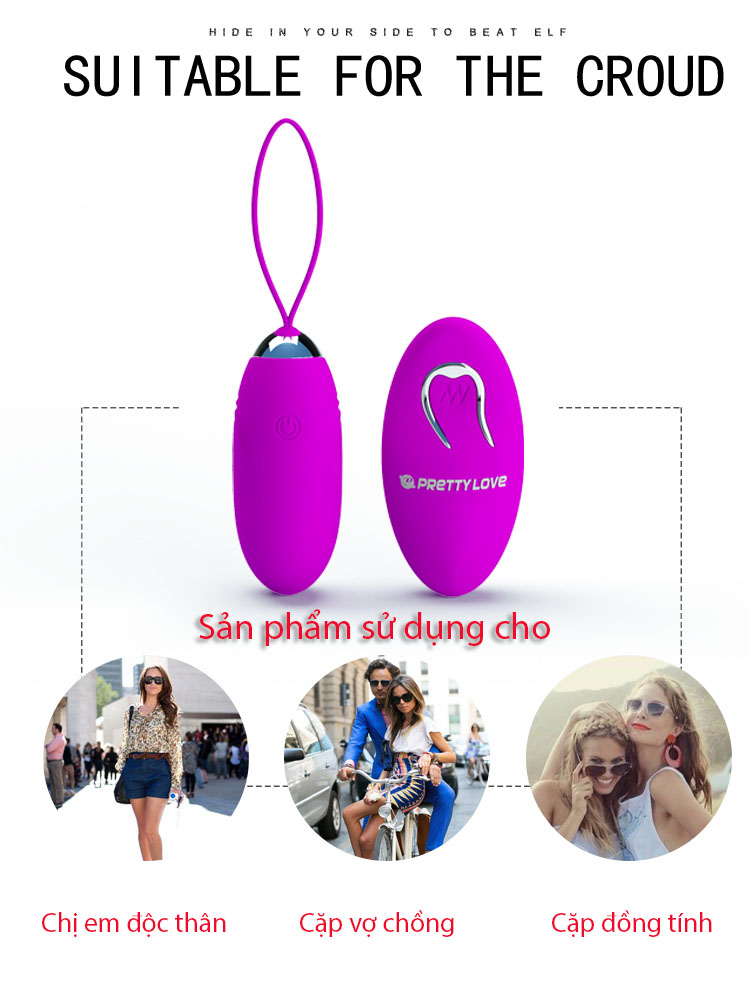 Sex toys cho nữ – Trứng rung Jenny màu tím kèm điều khiển từ xa chống nước