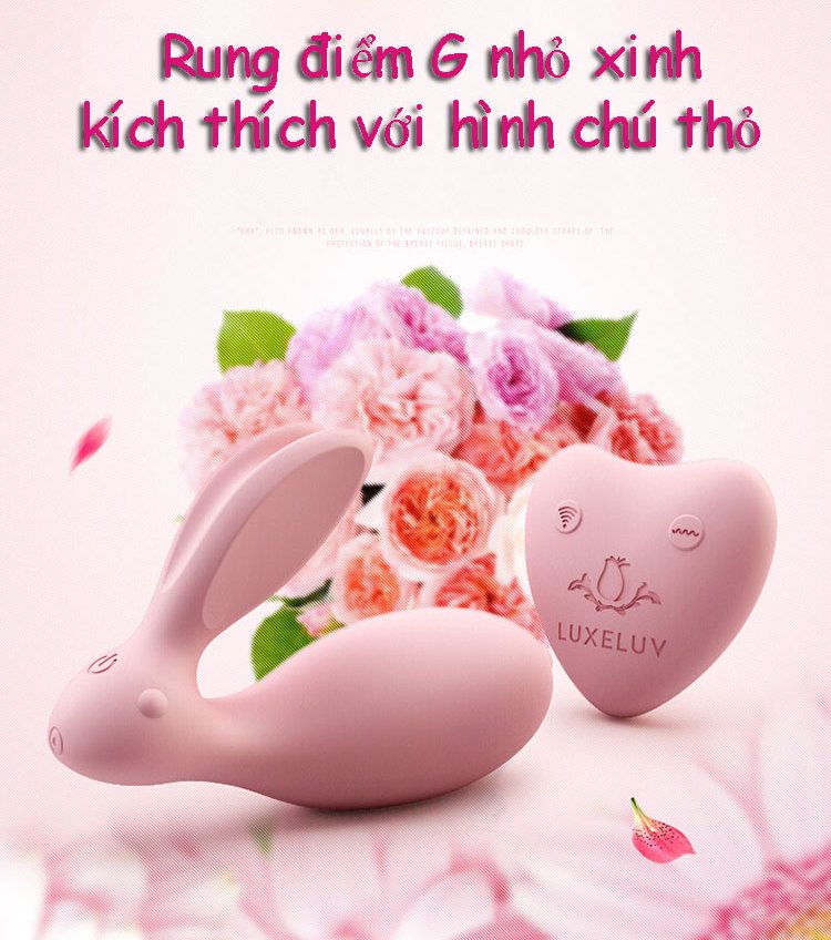 Trứng rung điều khiển từ xa thỏ xinh LuxeLuv màu hồng nhỏ gọn
