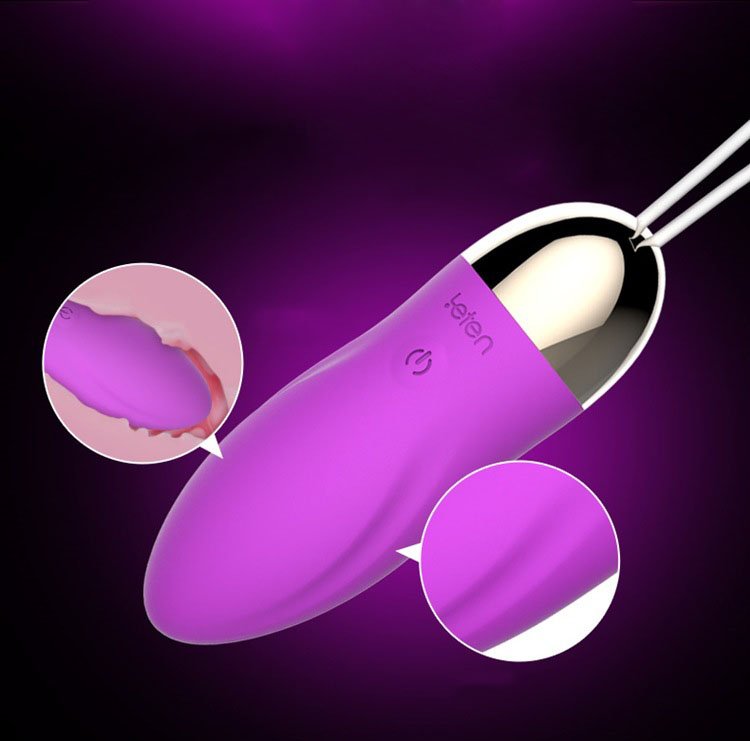Trứng rung gai điều khiển xa sạc pin USB Leten thiết kế nhỏ gọn màu tím cao cấp