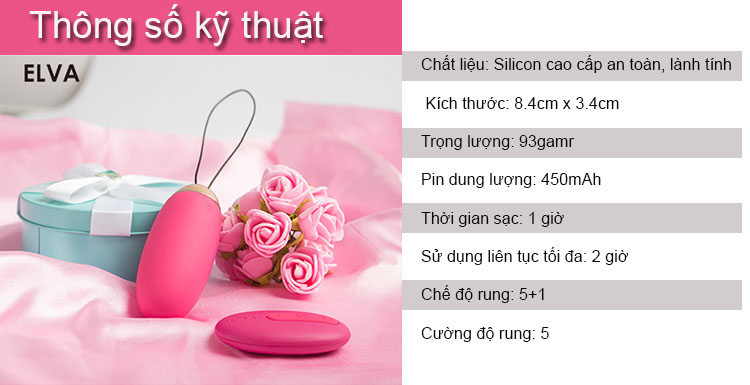 Trứng rung tình yêu Svakom Elva silicone cao cấp