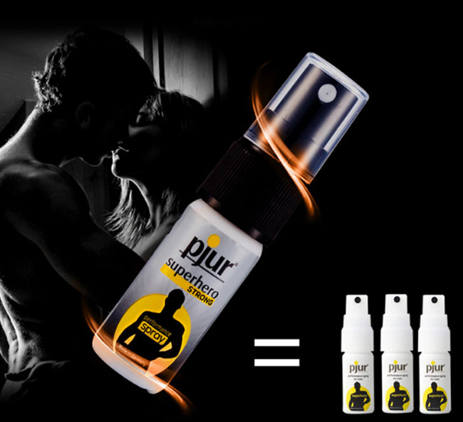 Chai xịt Pjur SuperHero Strong 10ml nhập khẩu Đức giúp chống xuất tinh sớm và kéo dài thời gian quan hệ.